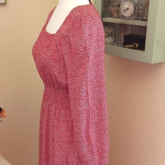 Kancy Kole Red and White Mini Floral Midi Dress - Picture 6 of 15